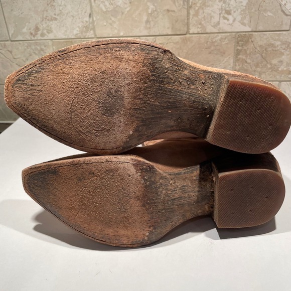 Old Gringo Leopardito Suede Western Slouch Cowboy Boots Tan Women 8 B 6633-168-1 - Picture 7 of 9